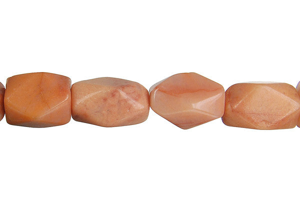 Peach Aventurine Faceted Nugget Beads