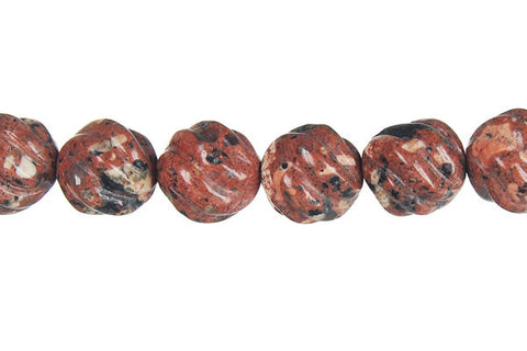 Mica Quartz Carved Wave (Round) Beads