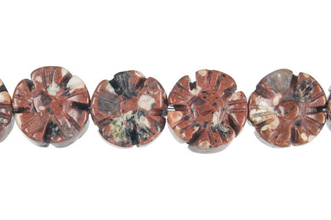 Mica Quartz Carved Clubs (Coin) Beads
