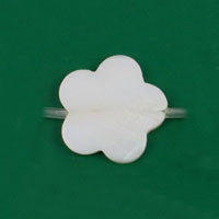 Shell (White MOP) Flat Flower Beads