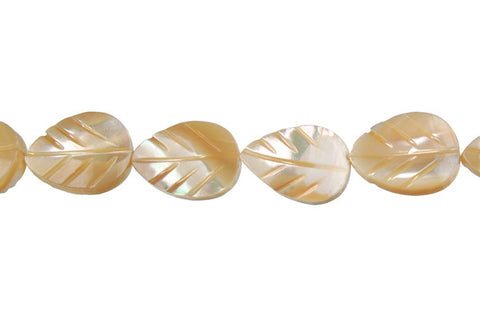 Shell (Natural MOP) Leaf Beads