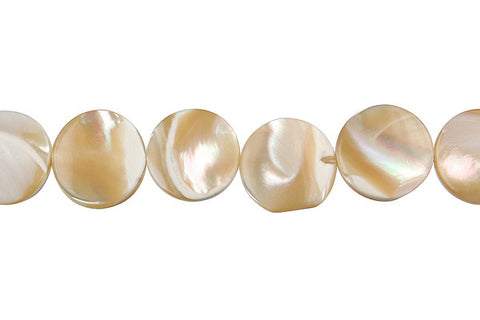 Shell (Natural MOP) Coin Beads