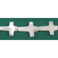 Shell (Silver MOP) Cross Beads