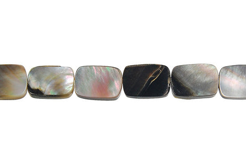 Shell (Black MOP) Flat Rectangle Beads