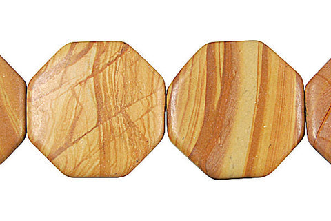 Wood Jasper Octagon Beads