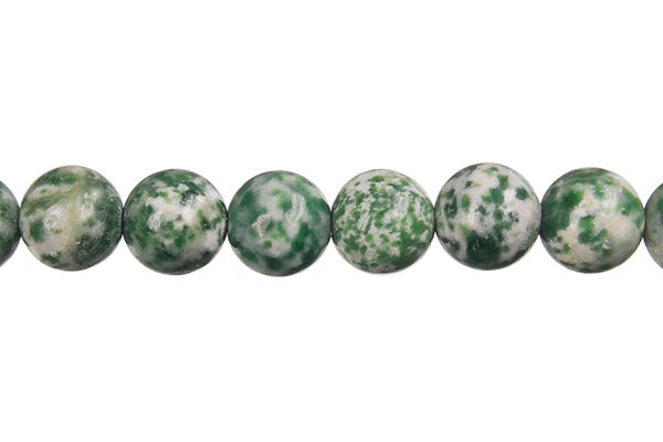 Green Spot Agate Round Beads