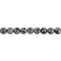 Snowflake Obsidian Round Beads