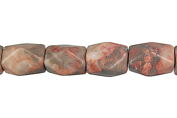 Sunset Jasper Faceted Nugget Beads
