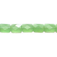 Light Green Jade Quartz Faceted Rectangle