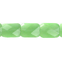 Light Green Jade Quartz Faceted Rectangle