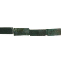 Moss Agate Square Tube Beads