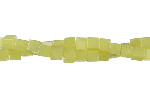 Olive Jade (Light) Cube Beads