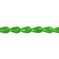 Green Jade Quartz Faceted Briolette (Vertical Drilled)