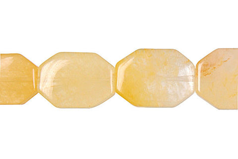 Yellow Jade Octagon Beads