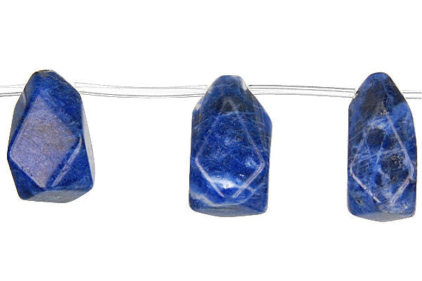 Sodalite Machine Faceted Briolette Beads
