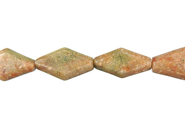 Unakite Diamond Nugget Beads