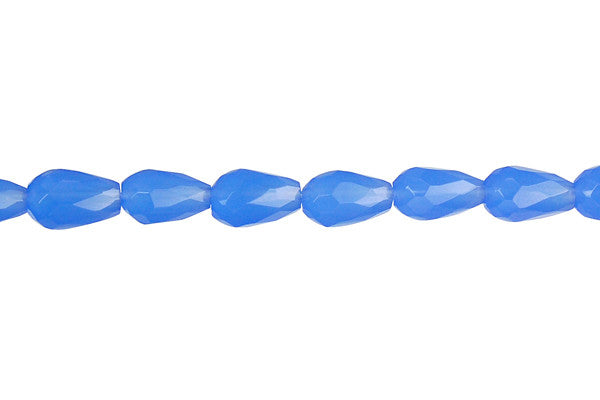 Blue Quartz Faceted Briolette (Vertical Drilled)