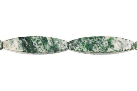 Green Spot Agate Square Rice Beads