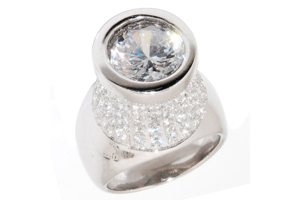 Sterling Silver CZ Paved Ring Style (la104)