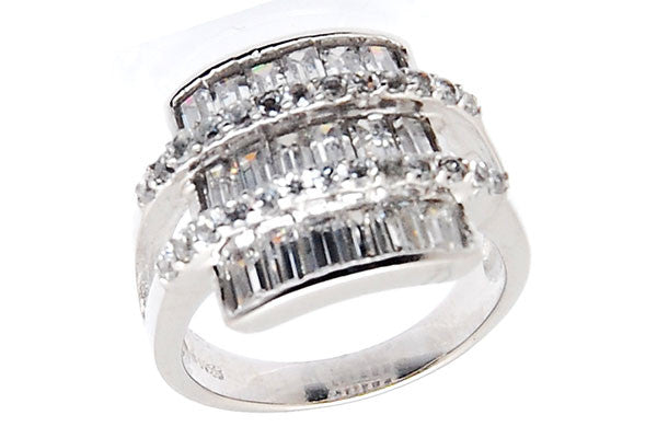 Sterling Silver CZ Paved Ring Style (la96)