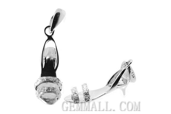 Sterling Silver CZ Paved Pendant Style (rhp0047), Slipper