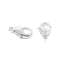 Silver-Plated Oval Trigger Clasp w/Ring, 5x10mm