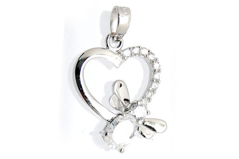Sterling Silver CZ Paved Pendant Style (zy026), Heart