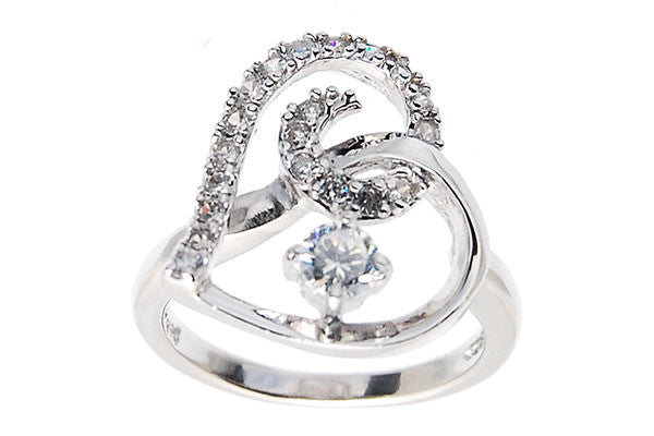 Sterling Silver CZ Paved Ring Style (zy266)