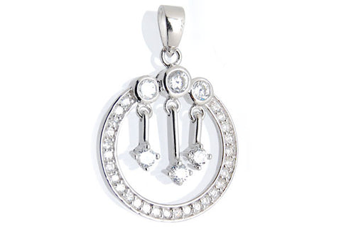 Sterling Silver CZ Paved Pendant Style (zy270), Ring