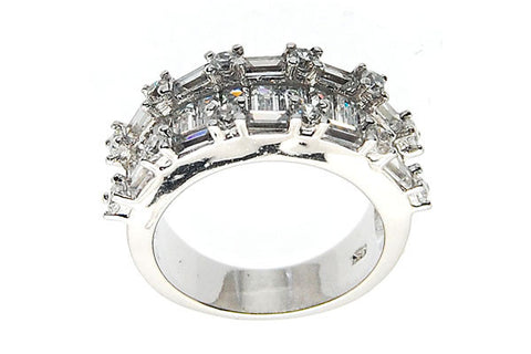Sterling Silver CZ Paved Ring Style (zy305)